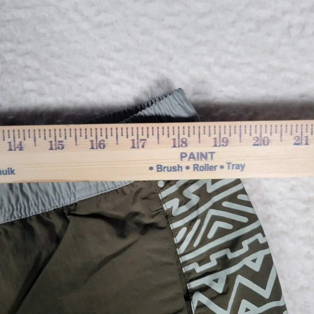 Bearded‎ Goat Swim Trunks Mens XXL Olive Green Grey Tribal Print Nylon Shorts